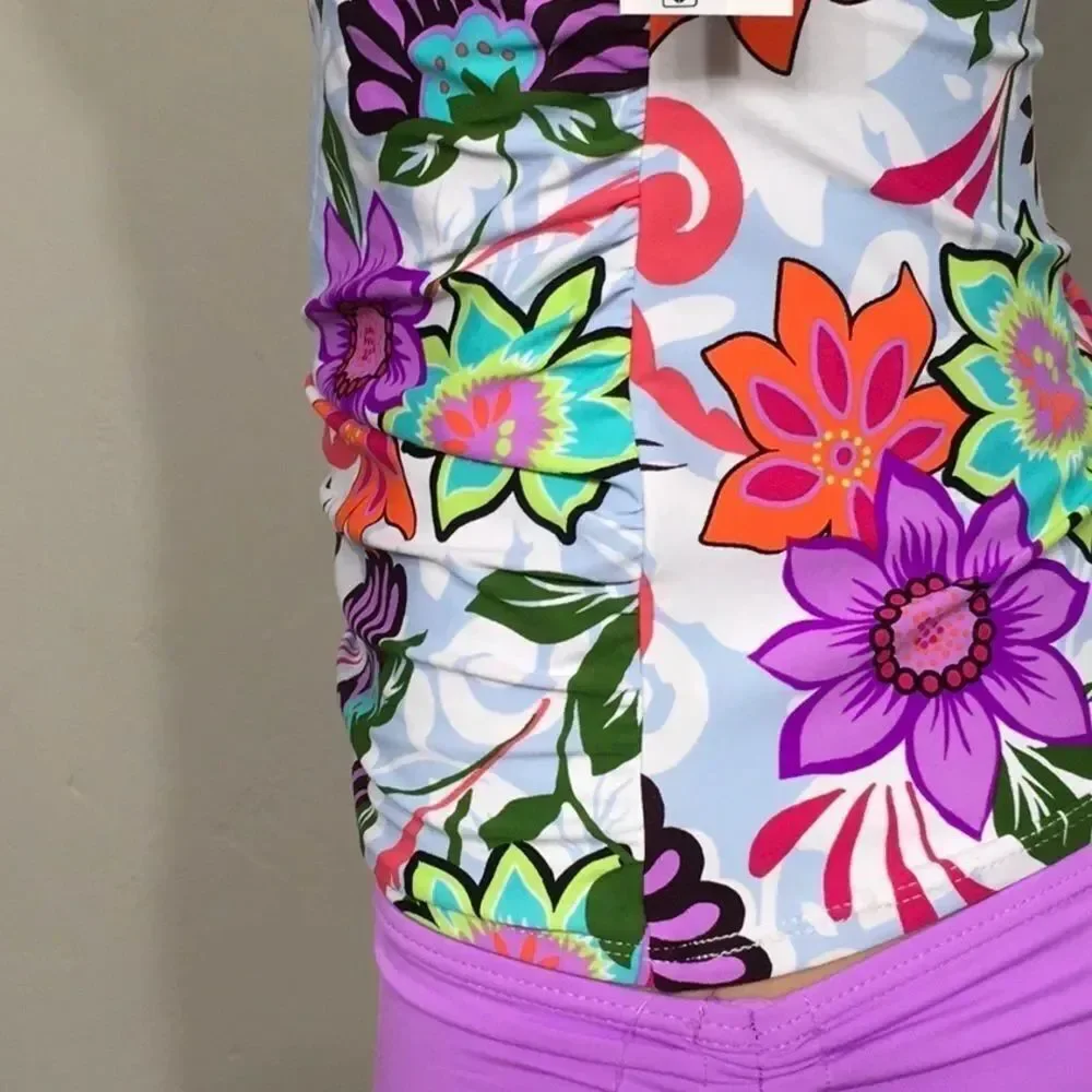 Anne Cole floral lilac tankini set. 32/34-S. NWT